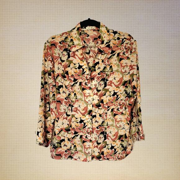 Jaipur, M | Vintage Floral Flowy Princess Stitch Long Sleeve Blouse - Picture 1 of 5